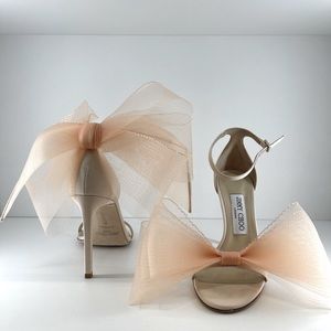 Jimmy Choo Aveline Bow 100 mm Heel Sandal